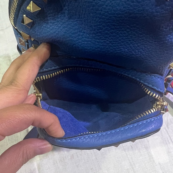 Valentino Mini Backpack in Azure Blue Leather - Picture 5 of 8